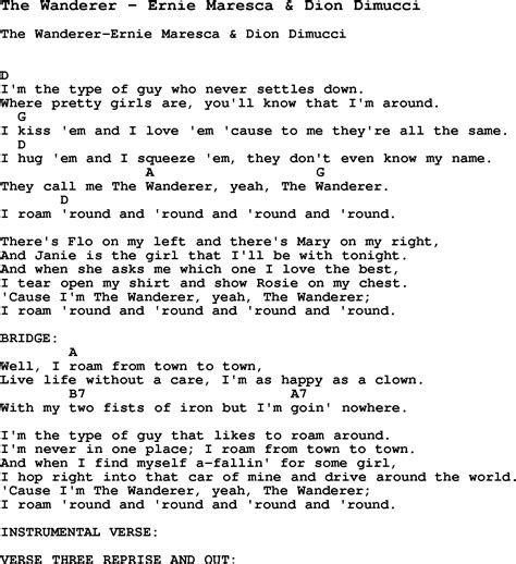 the wanderer lyrics|the wanderer song 1950.